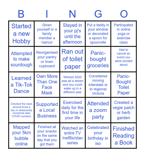 ISO Bingo Card