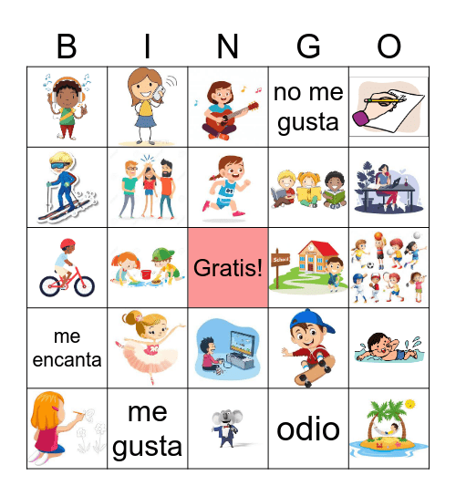 Actividades Bingo Card