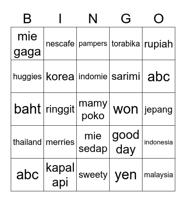 akisa Bingo Card