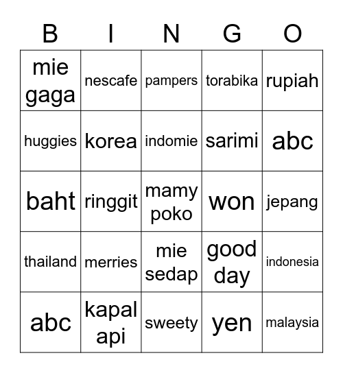 akisa Bingo Card