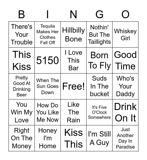 Country #1's LEGENDS Bingo Card