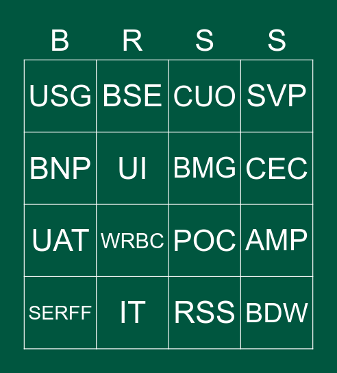 RSS Town Hall 9/22/2020 - Test Bingo Card