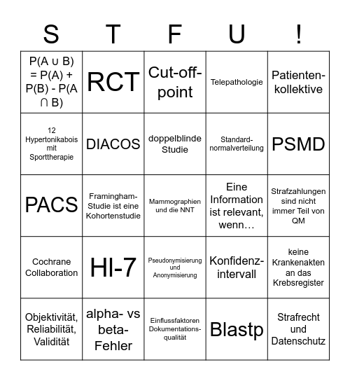 Biomathe BINGO Card