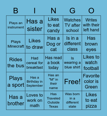 Find someone who... Bingo Card