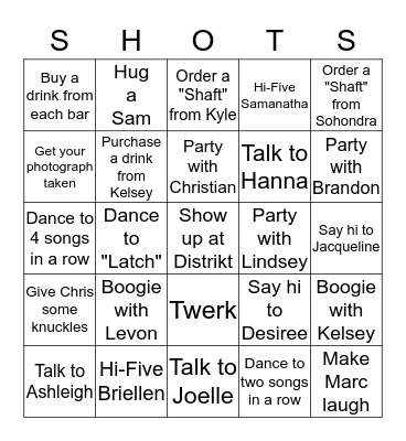 Distrikt Bingo Card