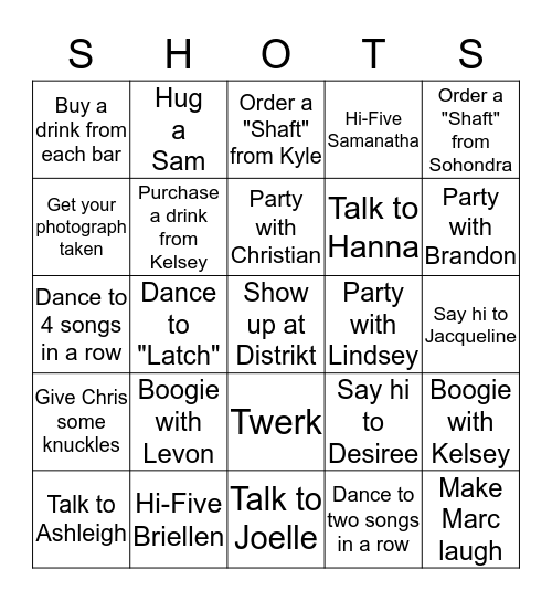 Distrikt Bingo Card