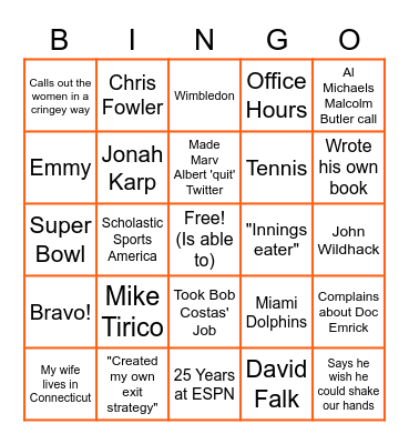 Hi! Dennis Deninger Bingo Card