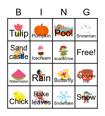 SEASONS Bingo Card