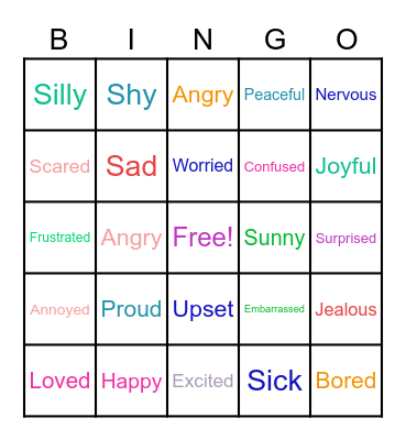 FEELINGS BINGO Card