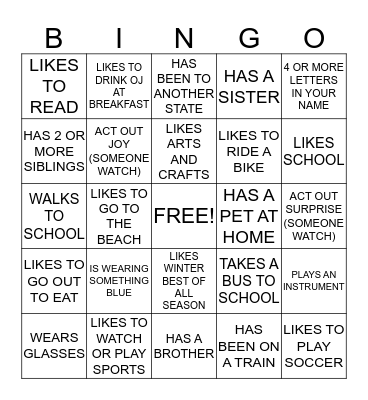 SIBSHOPS Bingo Card