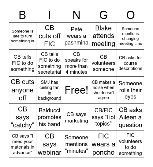 HRPL Bingo Card