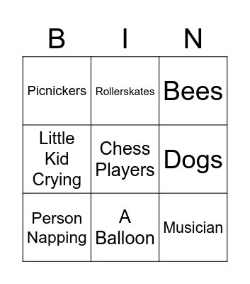 Ord Bingo Card