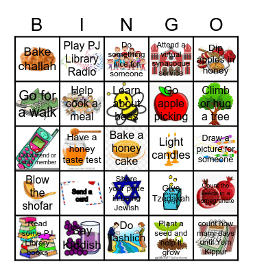 Rosh Hashanah Bingo Card