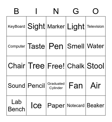 What's the Matter? Bingo Card