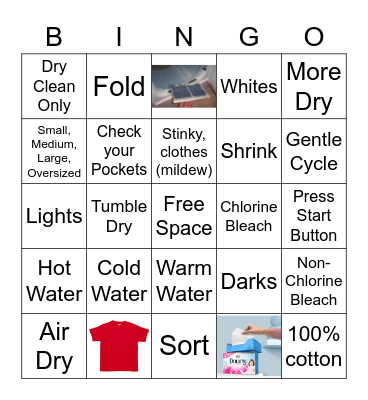 Laundry Bingo Card