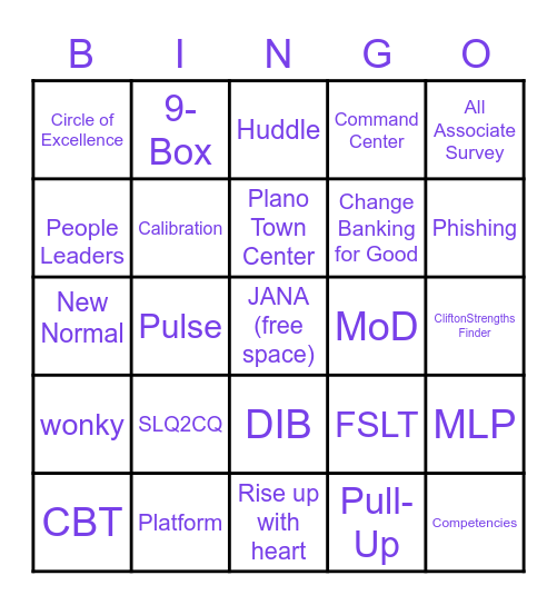 Capital One / COCOS BINGO Card