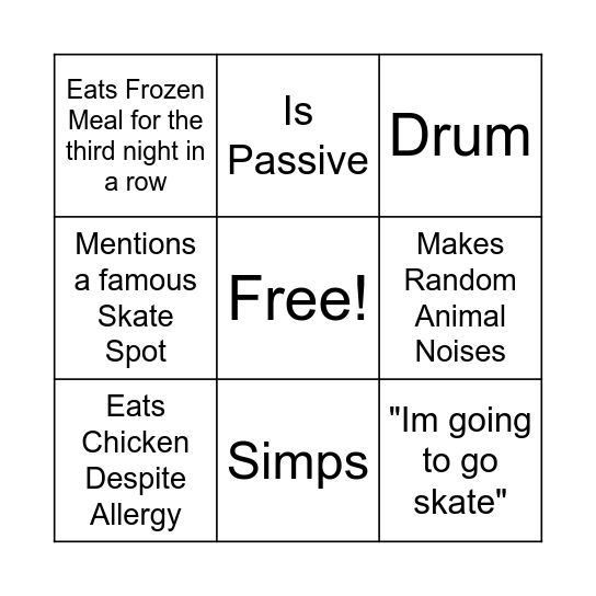 Caden Bingo Card