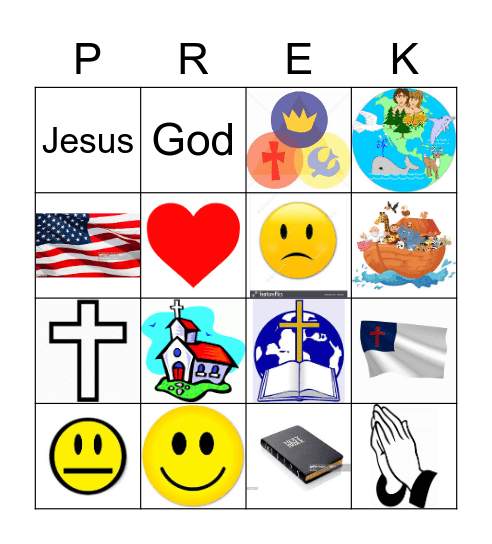 Christian Preschool Bingo Card