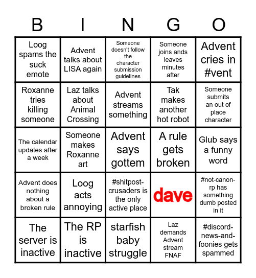 Ink Wave Bingo Card