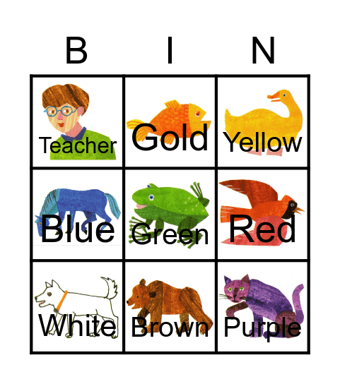 Brown Bear Bingo Card