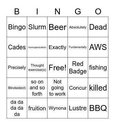 Sean's Bingo (Ed) Bingo Card