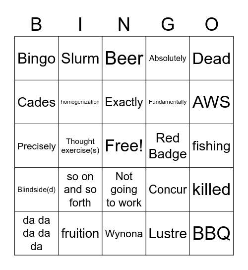Sean's Bingo (Ed) Bingo Card