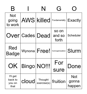 Sean's Bingo (Teresa) Bingo Card