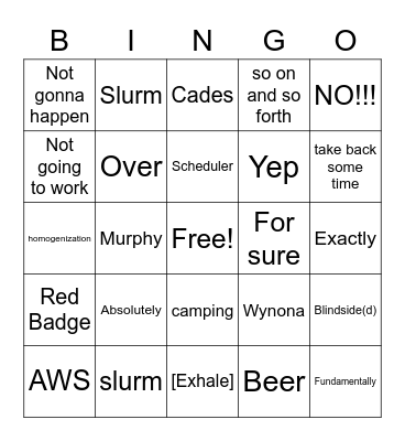 Sean's Bingo (James) Bingo Card