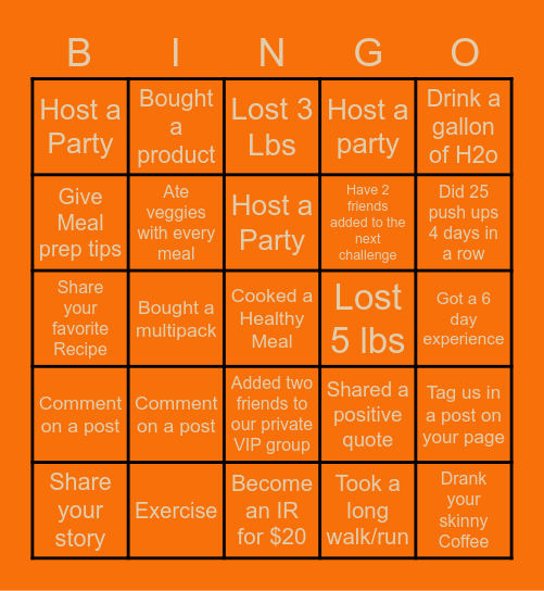 SLIMPOSSIBLE 4.0 BINGO Card