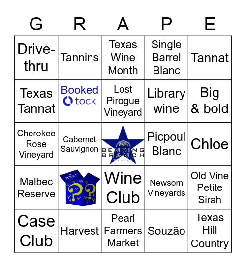 Bending Branch Winery Bingo Card