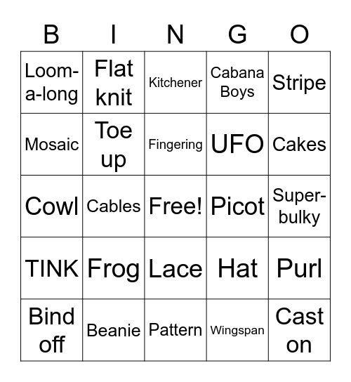 Loom Bingo Card