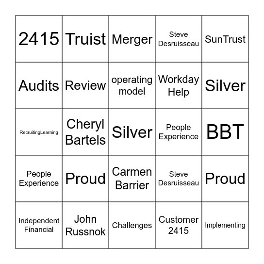 FSI Bingo Card