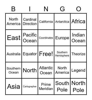 TCN Maps Bingo! Bingo Card