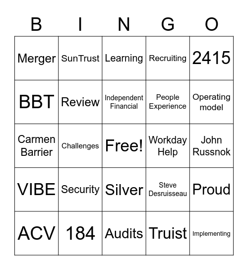 FSI Bingo Card