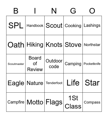 BOY SCOUT Bingo Card