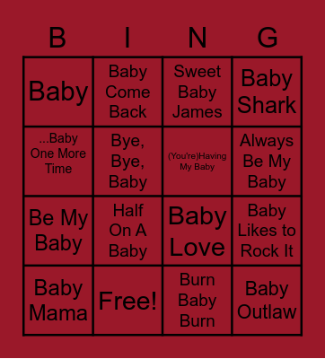 Baby Haggit Bingo Card