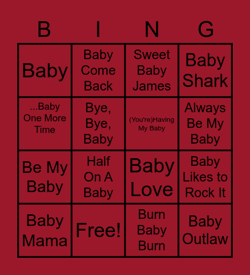 Baby Haggit Bingo Card