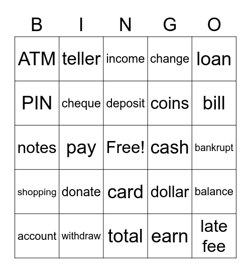 Money! Bingo Card