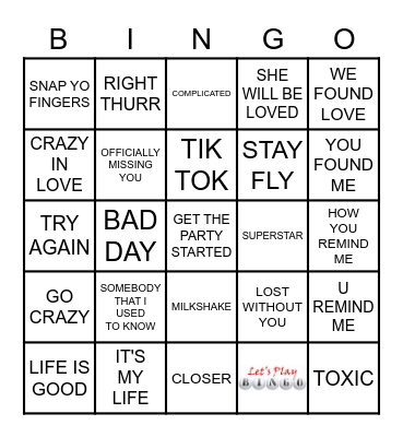 KAMIKAZE KARAOKE      12232 Bingo Card