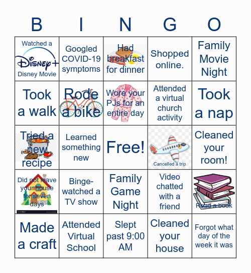 Quarantine Bingo Card