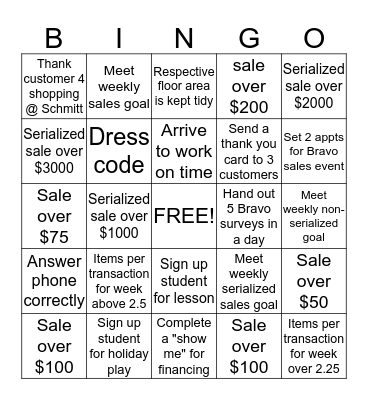 Bravo Bingo Card
