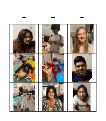 Family and Friends Bingo Card