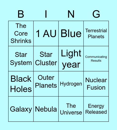 Earth Science Unit 1 Review Bingo Card