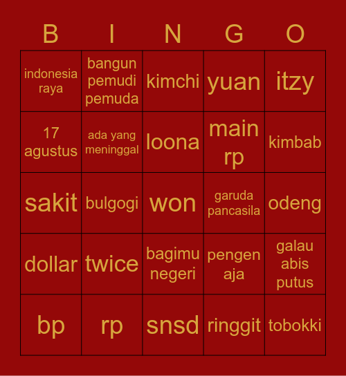 noahmik Bingo Card