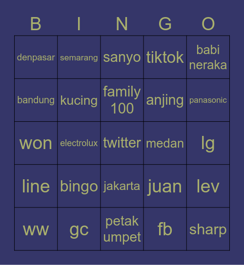 ⁄(⁄ ⁄•⁄ω⁄•⁄ ⁄)⁄ Bingo Card