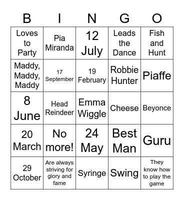FAMILY BINGO Card