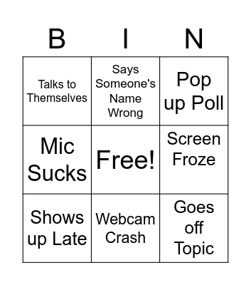 ICS Bingo Card