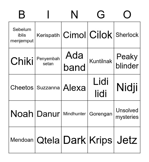 Keisuke Bingo Card