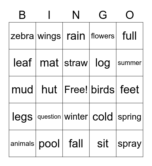 Bingo question - fall Bingo Card