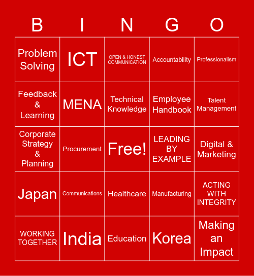 IO WEEK Bingo Card